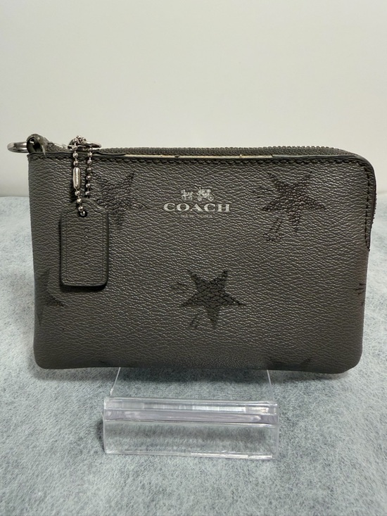 Coach Handbags - Coach Gray Pebbled Leather Zip Wristlet